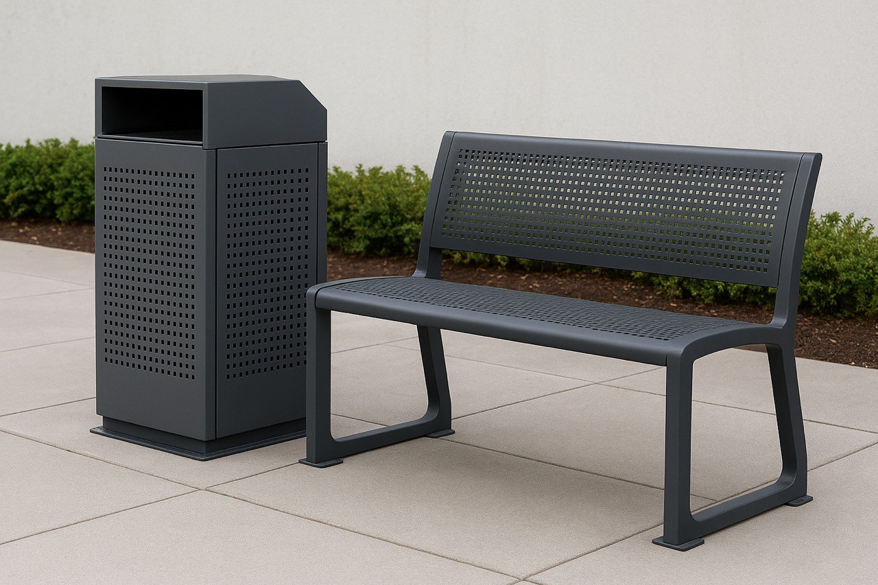 Новинка! Уличные урны и лавочки в антивандальном исполнении